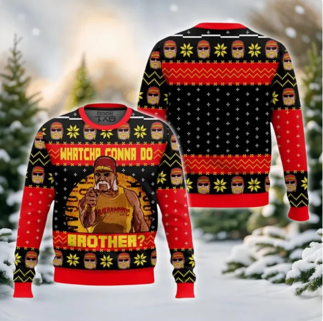 Funny Wrestler Christmas Jumper Ugly Holiday Sweatshirt Unisex