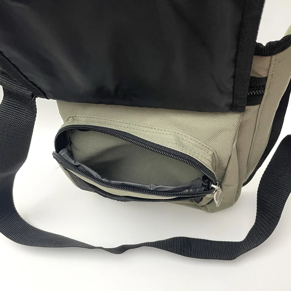 Everest Bandolera Bolso Mensajero Paquete de 4 Compartimentos Lona Negro y Beige Foto 4 de 4