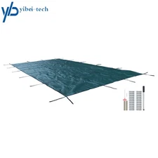 16×28 FT Rectangle Mesh Pool Safety Cover Suit For 14×26 FT Swimming Pool
