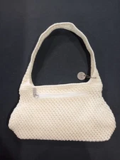 The Sak Crochet Handbag Shoulder Bag Purse Sz M Cream Boho Grandmacore