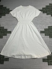 Everlane Organic Cotton Waisted Fit And Flare Dress Womens XXS White Cap Sleeve