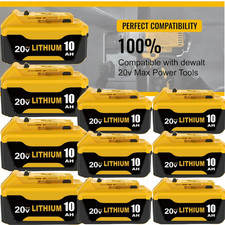 10Ah Battery For DeWalt 20V 20 Volt Max 8.0AH DCB206 Lithium-Ion Replacement new