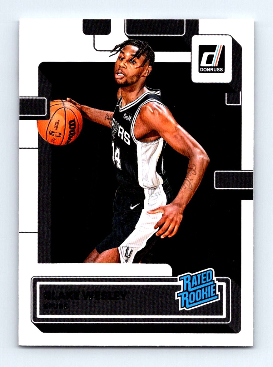 #225 2022-23 Donruss Rated Rookie BASE [ Blake Wesley RC Spurs