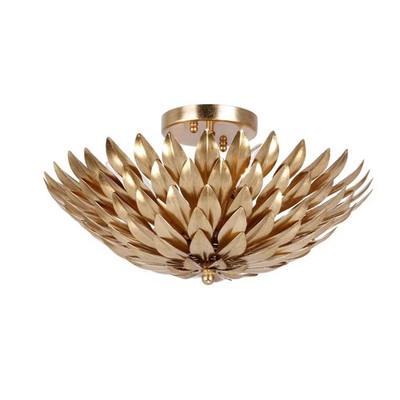 Crystorama 505-GA Broche 16'' 4-Light Floral Semi Flush Mount in Antique Gold
