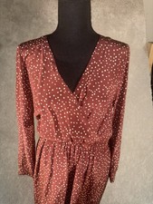 madewell kali polka dot dress faux wrap size 8 Long Sleeve Lined