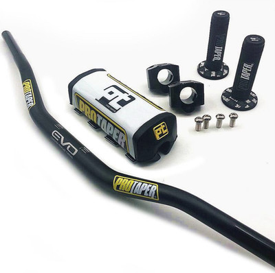 Original ''Evo'' PRO TAPER Handlebar Fat Bar DIRT BIKE 1 1/8'' ATV Quad GRIPS Pads