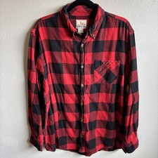 Field Stream Button Down Flannel Shirt Men s XL Red Black Plaid Outdoor Light