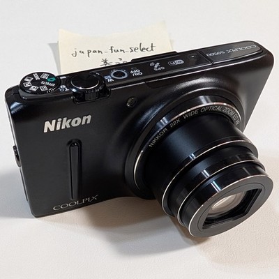 Nikon COOLPIX S9500 Digital Camera Black 18.1MP 22x Zoom Tested Japan Exc++++