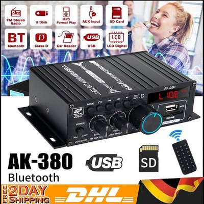 800W Auto Bluetooth Verstärker HiFi Power Audio Stereo Bass AMP USB MP3 FM