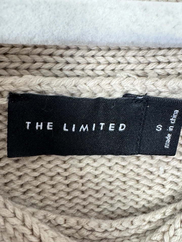 Suéter Vintage Vibes Limited Y2K Mujer S Capucha Cuello Ombré Beige Gris Grueso Tejido Foto 3 de 4