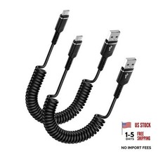 Retractable iPhone 17e Car Charger USB C Coiled Cord Car Carplay Charger