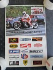 Rare Vintage Signed Poster Superbike Mike Keyte Kawasaki Motorcycle Daredevil