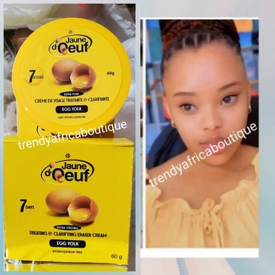 X 2 Jaune D'OEUF Egg Yolk Face Cream. 60ml X 2 Jar [7 Days Results] 