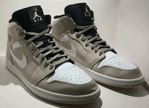Taglia 13 Air Jordan 1 Mid Desert Sand con scatola e LACCI EXTRA