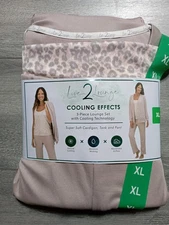Live 2 Lounge Cooling Effects 3 PC Lounge Set Womens X-Large Cardigan Tank Pant