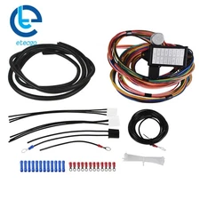 12V Street Hot Rat Muscle Rod Wiring 14 Circuit Universal Wire Harness 14 Fuse