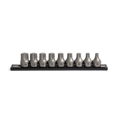 GripEdge |9-PC RPT 3/8'' Drive Low Profile Metric Hex Dual Action Driver Set|
