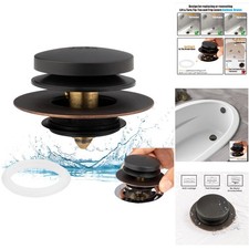 Universal Tip Toe Bath Drain Stopper Cover Oil Rubbed Bronze Replaces Lift Turn