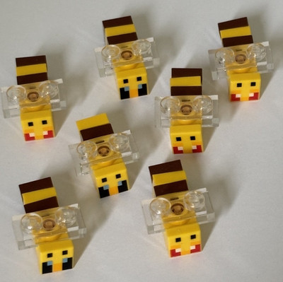 LEGO BULK LOT OF 7 MINECRAFT BEE BEES ANGRY AND PASSIVE MINEBEE