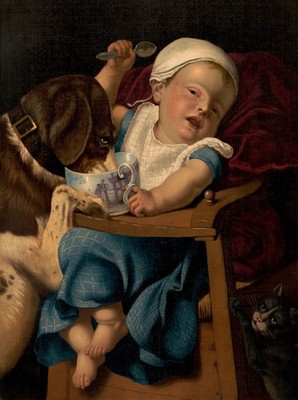 051 L. Prang Chromolithograph C.1869 - Baby In Trouble