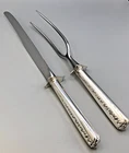 Rambler Rose  by Towle Sterling Large Carving Knife and Fork Set 13.5"