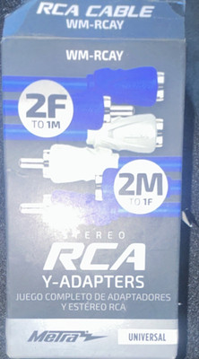 Metra WM-RCAY RCA Y-Adapter Dual Twist 2 Channel Compact White Blue Flexible