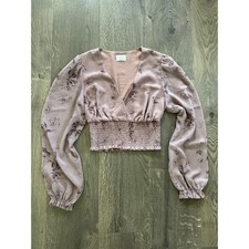 Wilfred Aritzia Wistful Plunge Blouse XS Mauv...