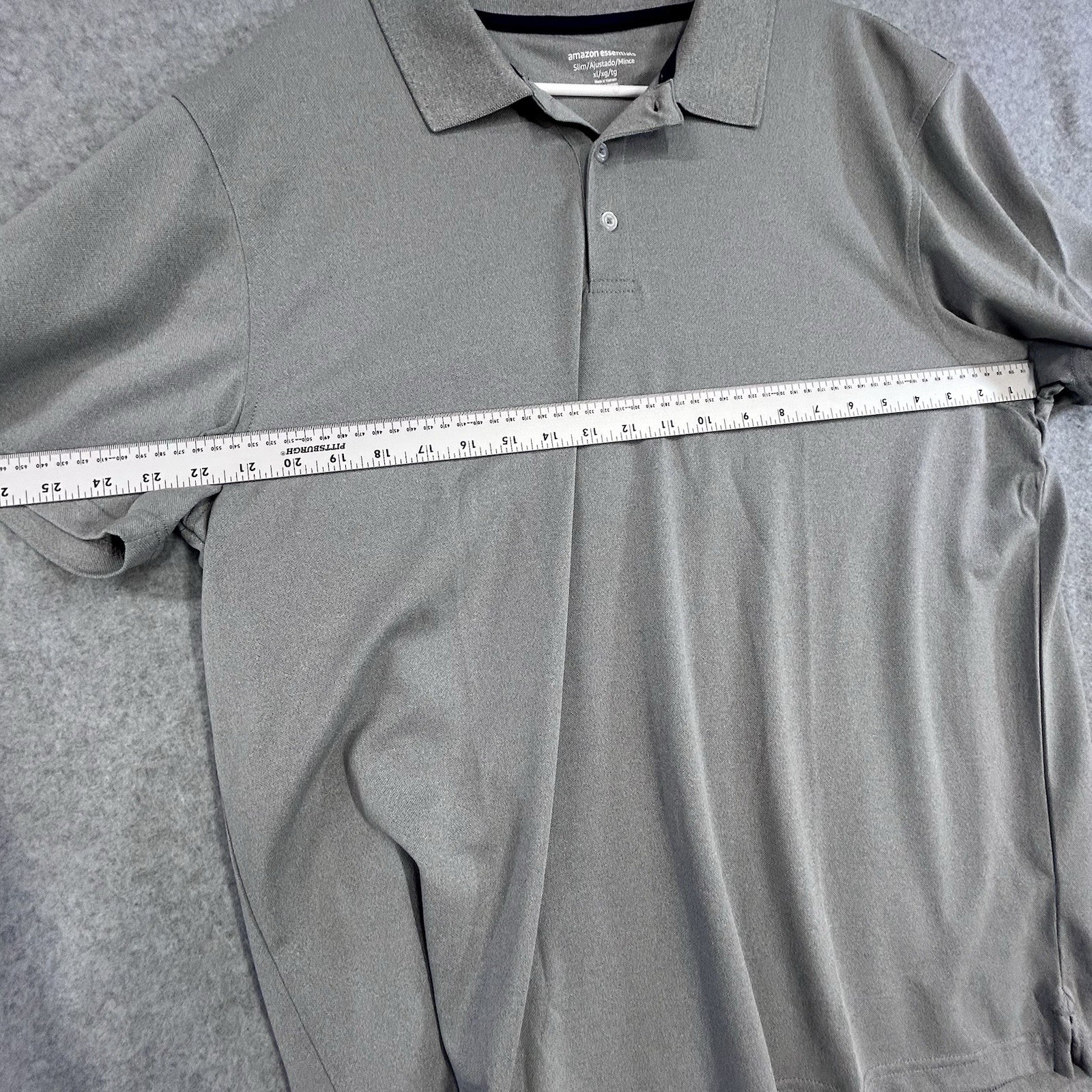 Amazon Essentials Gray Polo Slim Extra Large - image 5