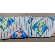 Warner Bros Baseball Taz Bugs Bunny Daffy Duck Flat Sheet Twin Individual Lot of