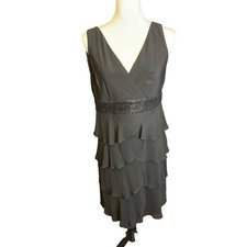 Chaps Black Dress Layered size 10 Sleeveless