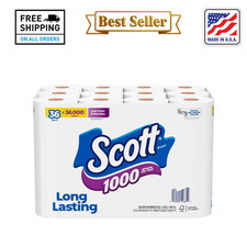 NEW 36-Roll Pack 1000-Sheet 1-Ply Toilet Paper, Septic-Safe Long-Lasting