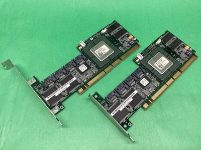 x2 Adaptec SATA RAID 4-port Controller PCI Card AAR-2410SA UNTESTED - LOT OF 2