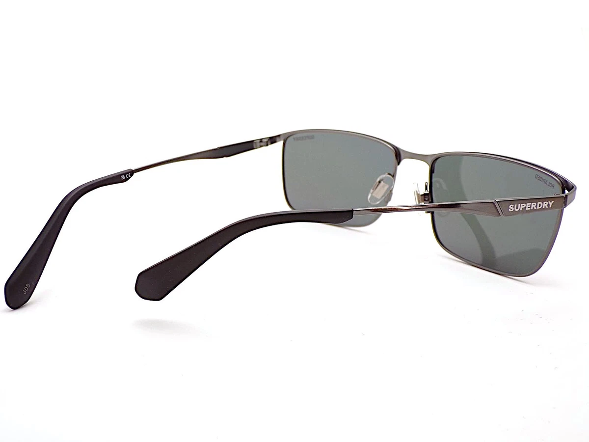 Superdry SDS 5018 Sonnenbrille Satin Gunmetal Blau verspiegelt CAT.3 Linsen 005