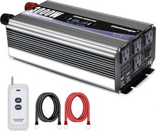 3000W Power Inverter 12V DC to 110V AC with Remote 4 AC Outlets