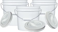 2 Gallon Food Grade BPA Free Made in USA Bucket with Screw On Lid (Pack of 3)