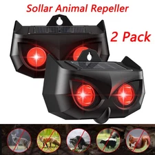 2 Pack Solar Power Animal Repellent Dog Cat Skunk Deer Raccoon Outdoor Repeller