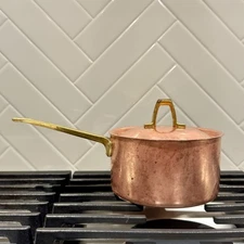 Vintage Paul Revere 1Qt Copper Brass Limited Edition Sauce Pan & Lid