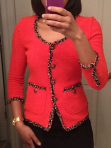 zara red zebra cardigan