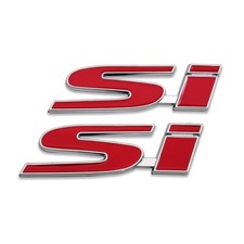 2x Chrome Red Si Logo Car Emblem Racing Sport Bagde 3d Metal Sticker Turbo Decal 2x Chrome Red Si Logo Car Emblem Racing Sport Bagde 3d Metal Sticker Turbo Decal