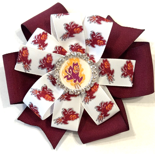 Beautiful Arizona State Sun Devils inspired hair bow for girls. - 第 1/2 張圖片