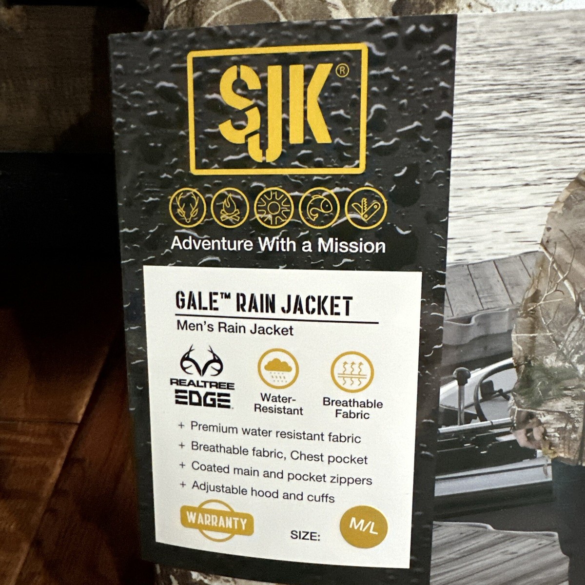 SJK Gale Rain Jacket Men's M/L Realtree | eBay