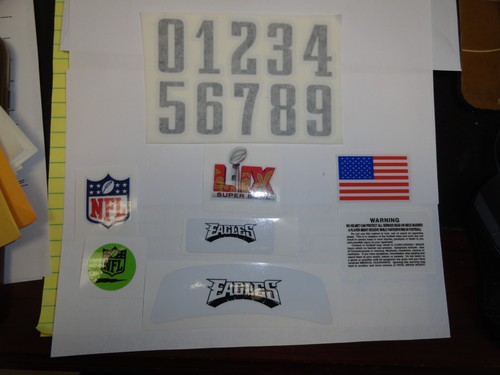 Eagles Full Size Football Helmet Decals - Official 3M Vinyl, Model 08-19