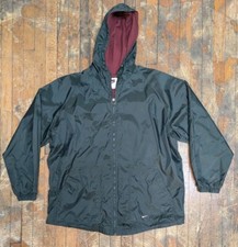 Rare Vintage NIKE Small Swoosh Anorak Windbreaker Jacket 90s Black 2XL