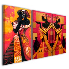 Quadro moderno Etnic stampa moderna su tela canvas donna africana etnico arredo