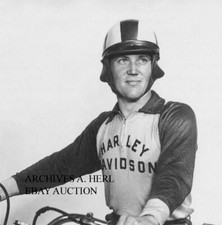 Harley-Davidson Leo Payne motorcycle racer 1957 Sportster press photo