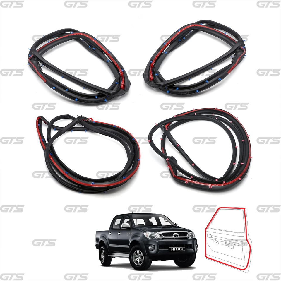 For Toyota Hilux Mk7 Vigo 4Dr 2006 - 14 Set 4 Door Rubber Seal Weatherstrip Foto 2 de 4