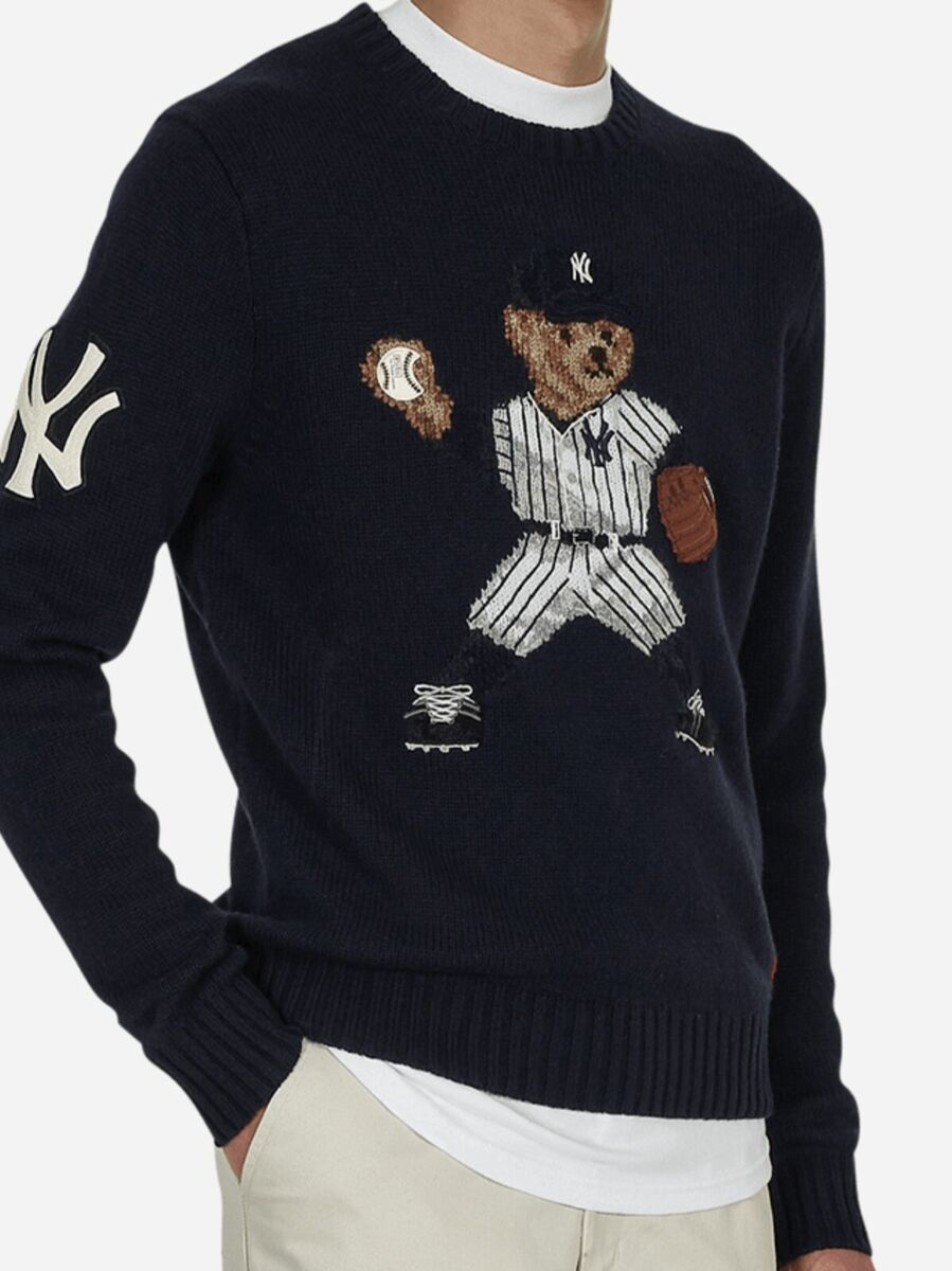 Polo Ralph Lauren NY New York Yankees Bear Sweater Size Polo Ralph Lauren NY New York Yankees Bear Sweater Size
