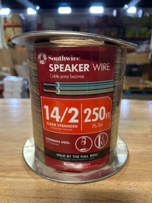 Southwire 250-Foot-Package, 14/2 Clear Stranded CU Speaker Wire