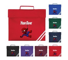Personalised Name Spiderman Classic Book Bag Back To School Paddle Handle PE Kit