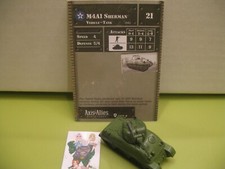  Axis  Allies Miniatures BASE SET M4A1 Sherman with card 21/48 